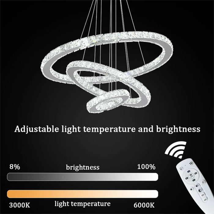 Nordic Modern Crystal Ceiling Lamp Indoor Lighting New Ring  Chrome Lustre Chandelier For Living Room Pendant Lights Luminaire