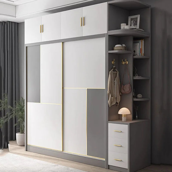 White European Wardrobe King Size Modern Room Organizer Wardrobe Drawers Multifunction Armario Para Ropa Bedroom Furniture