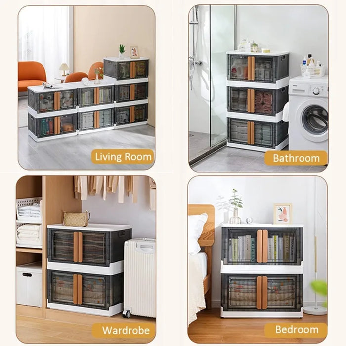 Storage Cabinet -76 Quart Office Organization,Bathroom Organizer,5 Packs Plastic Shelves Organizer, Mounted Closet Systems