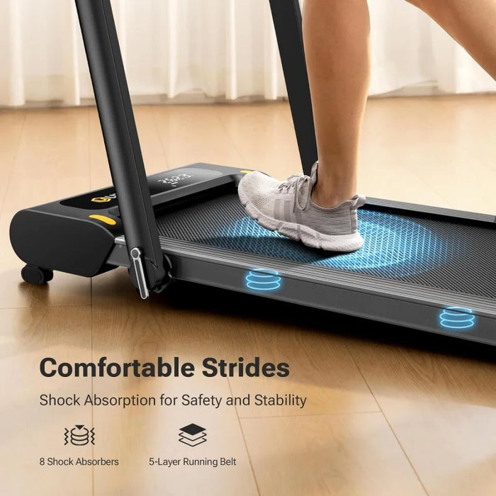 UREVO 2 in 1 Folding Treadmill, Under Desk Treadmill for Home/Office, 2.5HP Treadmills with Remote Control, LED Display, 265lbs
