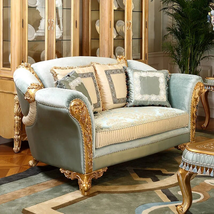 European solid wood carved  coffee table group legal luxury cloth sofa villa living room furniture customization
