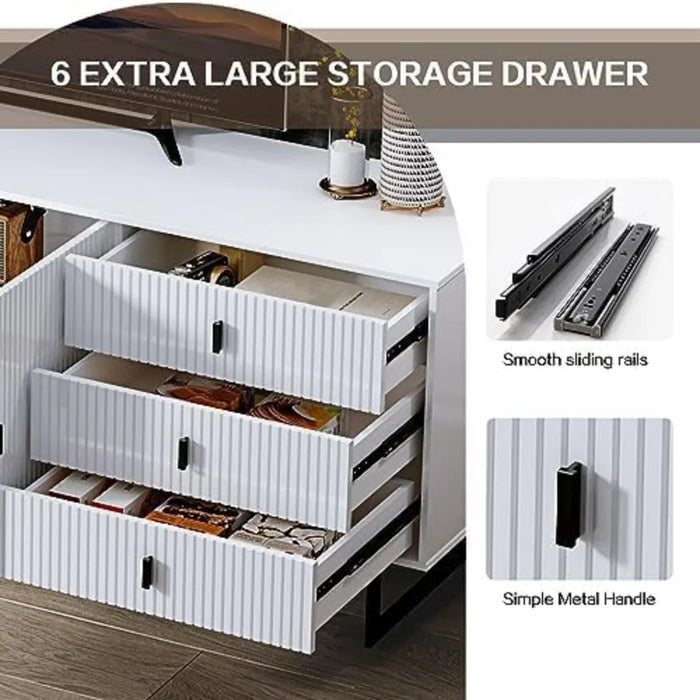 Chrangmay TV Stand for 50+ Inch TV, Modern Living Room Entertainment Center with Storage Cabinets,TV Table, Media Console