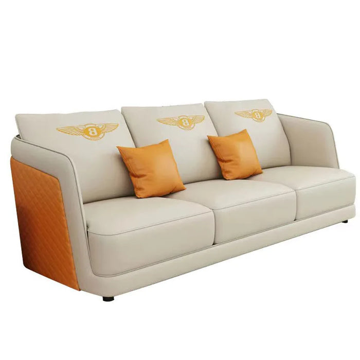Light luxury postmodern leather sofa simple small family living room American sofa high-end atmosphere luxury leather sofa