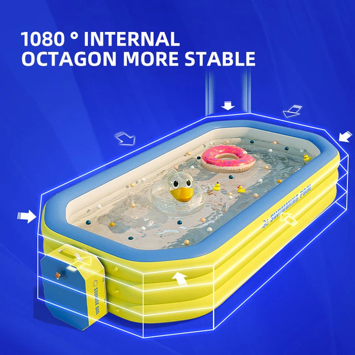 3M/2.6M/2.1M Large Swimming Pool  for Family Baby Thickened Bath Tub Folding Outdoor Adult Game Pools Paddling Pool Summer Gift