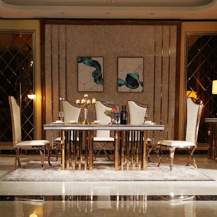 Light luxury home rectangular table simple modern creative marble table