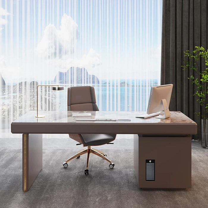 President Boss Desk Table Modern Aesthetic Drawers Hole Cover Desk Table Men Aesthetic Escritorios De Oficina Library Furniture