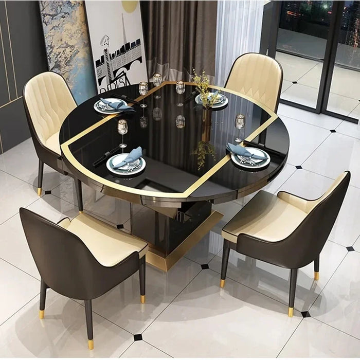 Indoor Modern Dining Tables Folding Breakfast Cooker Round Chairs Room Turntable Restaurant Tavoli Da Pranzo Patio Furniture
