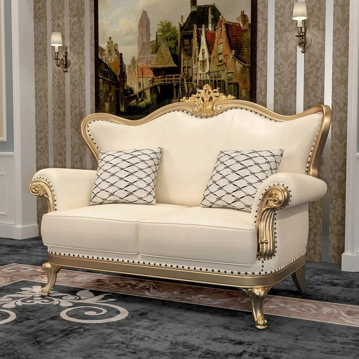 French Style Living Room Sofa Set Antique Solid Wood Carved Couch Classic Hotel Lobby 3+2+1 Sofa