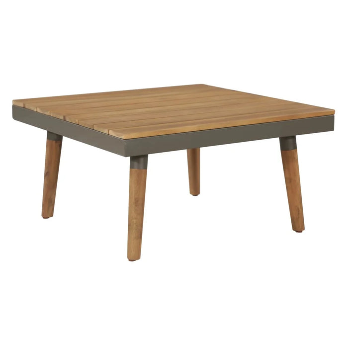 4 Piece Patio Lounge Set with Cushions Solid Acacia Wood Brown Outdoor Table and Chair Sets Outdoor Furniture Sets