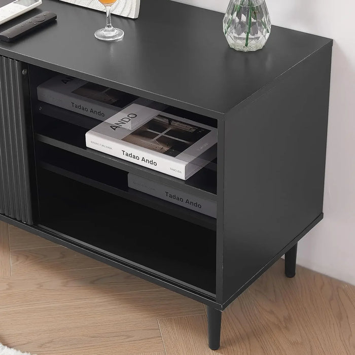 Okvnbjk TV Stand for 65+ Inch TV, Modern Living Room Entertainment Center with Storage Cabinets