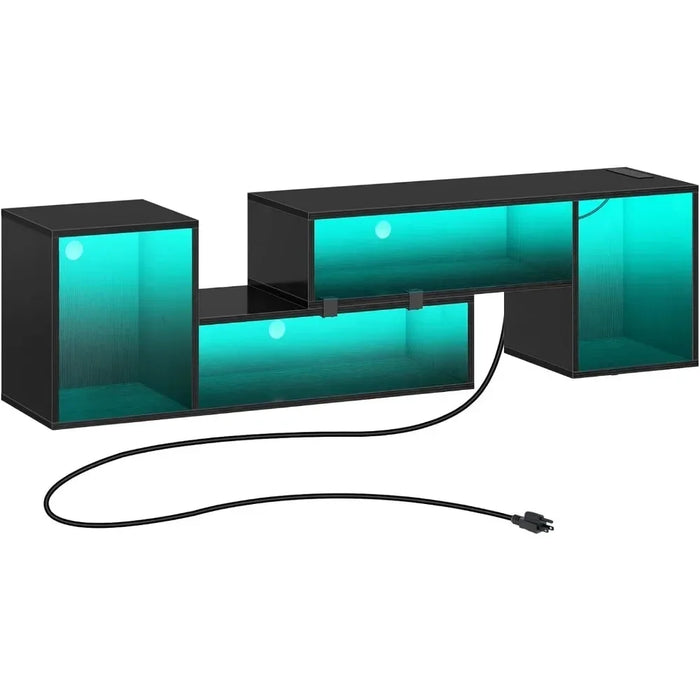 Tv Stand Living Room Furniture Free Shipping Deformable TV Stand With LED Strip Light and Power Socket for TVs Up to 70 Inches