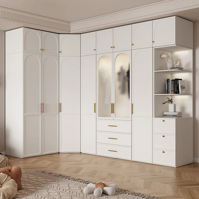 Wood Design Closet Ventilation Minimalist White Indoor Storage Display Cabinet Wall Industrial Armario De Madera Hotel Furniture