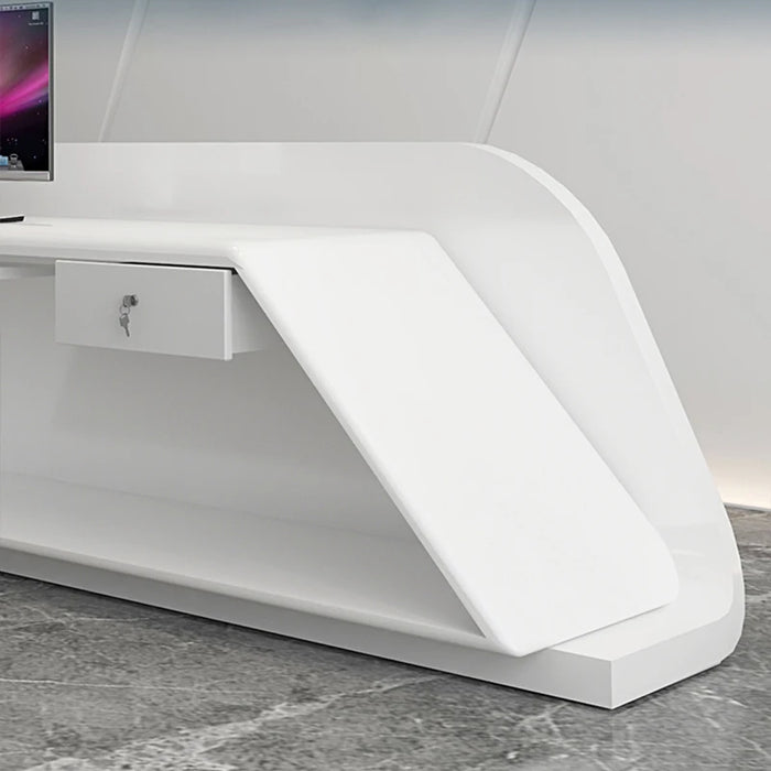 Cashier Counter Reception Desks Lectern Front White Store Bar Reception Desks Luxury Modern Hotel Bureau Meuble Furniture WJ25XP