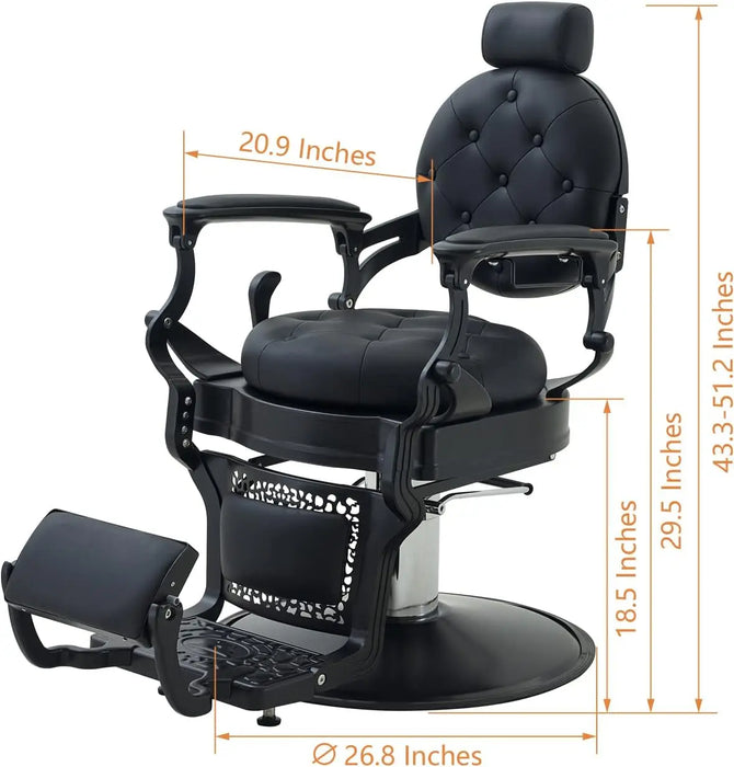 Barber Chair Hair Salon Chair Heavy Duty 700 LBS for Hair Stylist Barber Beauty Tattoo Massage(Barber Chair Black)