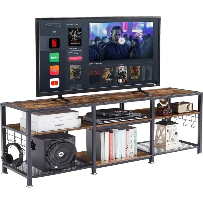 65 Inch Tv Stand Living Room Furniture Bedroom and Gaming Room TV Stand for Televisions Up to 70 Inch Brown Home Stands Modern