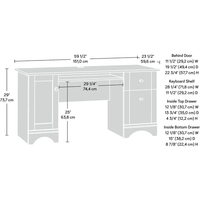 L: 59.45" X W: 23.47" X H: 29.02" Computer Desks Miscellaneous Office Computer Desk With Drawers Timber Oak Finish Freight Free