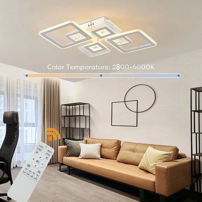 Modern Ceiling Light LED Nordic Flush Mount Lamp Hall Chandelier Living Room Lighting Fixture Room Decor Light Kitchen Square