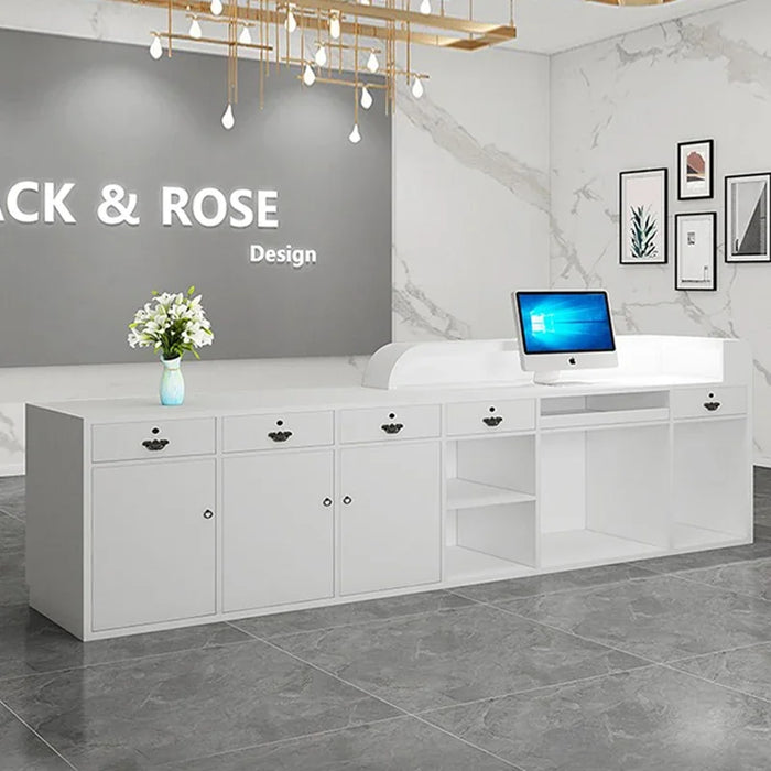 Hotel Conference Reception Desk White Podium Cashier Lectern Information Office Reception Desk Nail Mostrador Cajero Furniture