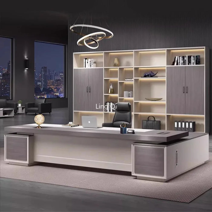 Designer Minimalist Office Desk L Shaped Reception Free Shipping European Computer Desks Wood Customized Escritorio Furniture