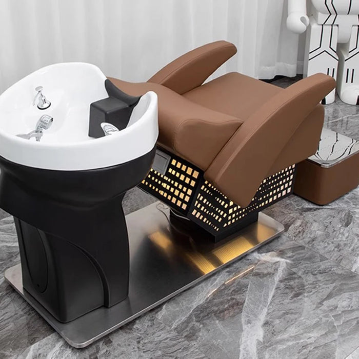 Head Spa Hair Washing Bed Massage Water Circulation Ergonomics Shampoo Chair Luxury Silla Peluqueria Salon Furniture MQ50SC