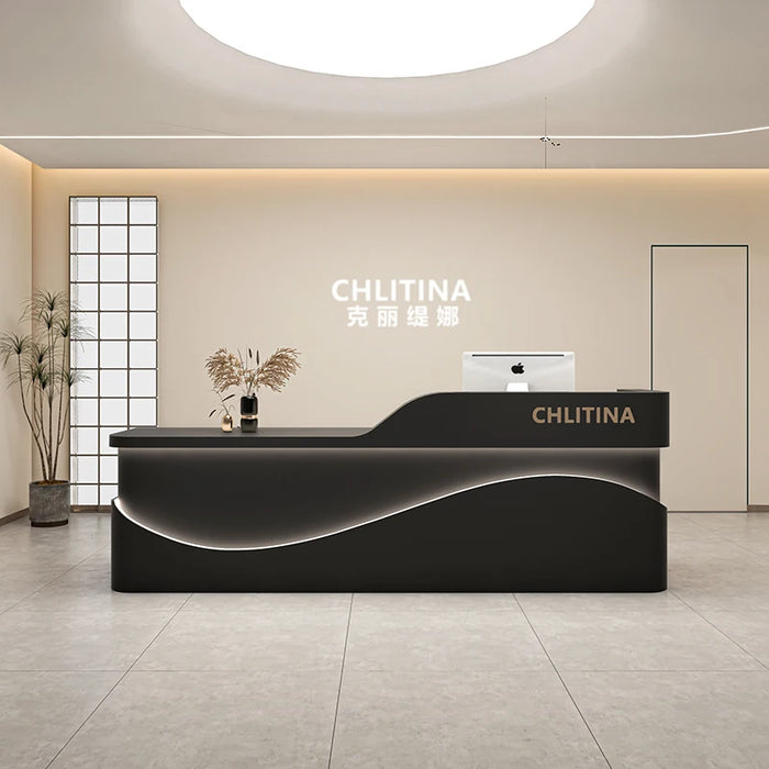 White Barbershop Reception Desk Office Simple Cash Conference Advisory Banco Reception Desk Stand Comptoir Caisse Bar Furniture