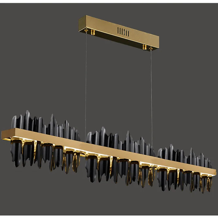 Modern Minimalist Light Luxury Restaurant Chandelier Designer Metal Creative Bar Personality Long Dining Chandelier Dimmable