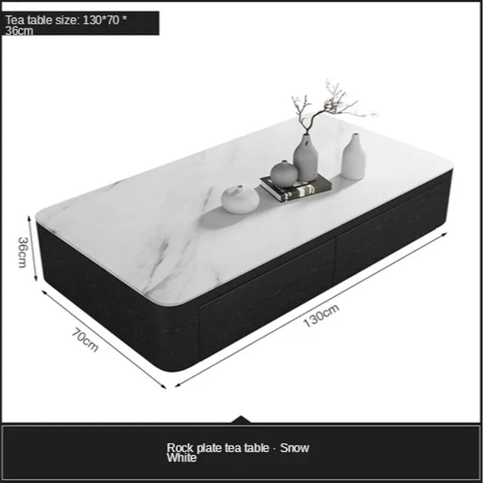 New Italian Slate Coffee Table TV Cabinet Simple Modern Small Family Light Luxury Retractable Table Living Room Furniture