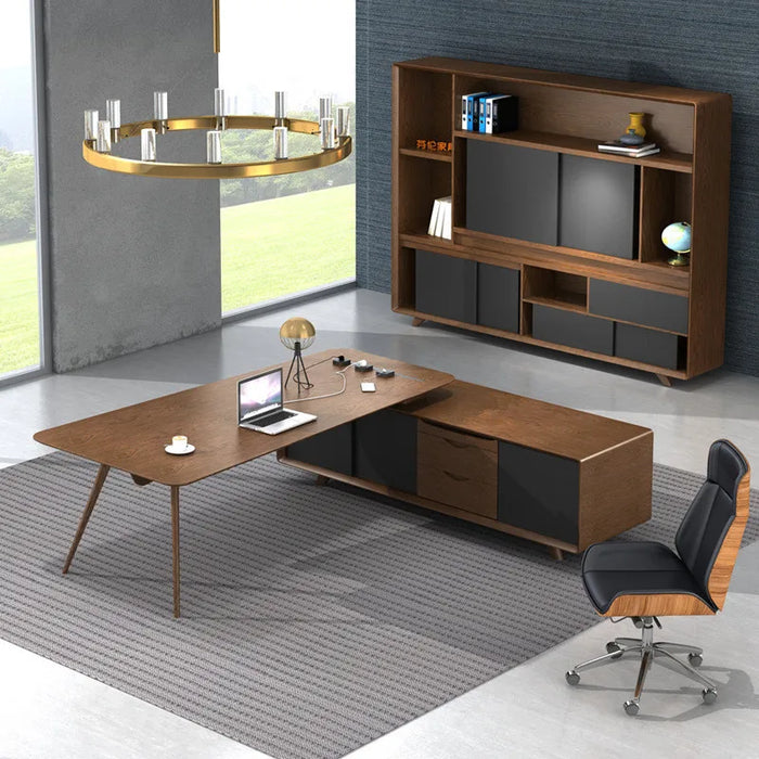 Office Furniture Boss Desk Simple Modern Paint Desk General Manager Table and Chair Combination