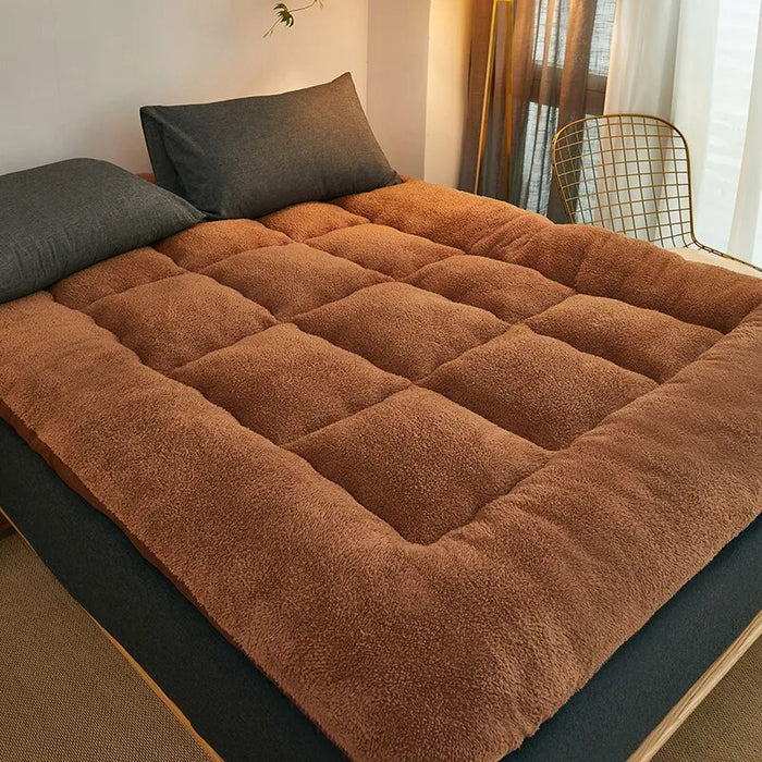 New Foldable Plush Tatami Floor Mat/Pad Fashion Comfy Futon for Dorm/Home Nap Thickened Single Double Use Sleeping Mattress/Bed