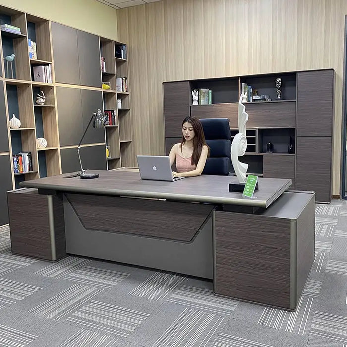 European simple modern office desk, large shift desk, office chair, combined office furniture