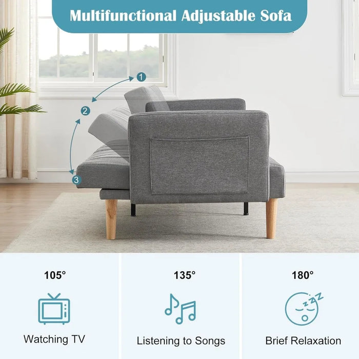 Sofa Bedroom Living Room Sofas Compact and Stylish Futon Linen Sofa Bed for Small Spaces Foldable Furniture Home