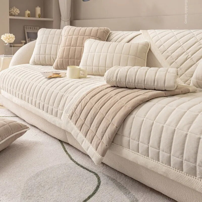 Super Soft Sofa Cover for Living Room Short Velvet Non-slip Sofa Towel Cushion L Shaped Corner Couch Mat Seat Pads Home Decor