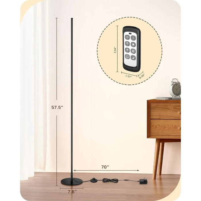 Modern Standing 57.5 Inches Tall Lamp for Living Room, Bedroom, Home Office, 7 Color Temperature 2700-6000K (Black)