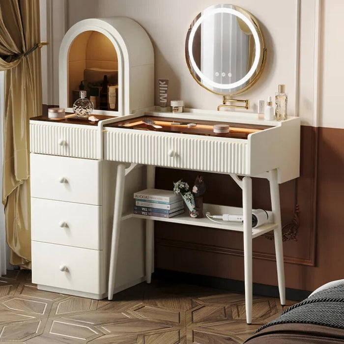 Modern Minimalist Vanity Tables Cream Style Nordic Creative Vanity Tables Luxury Bedroom Tavolo Trucco Home Furniture WZ50VT