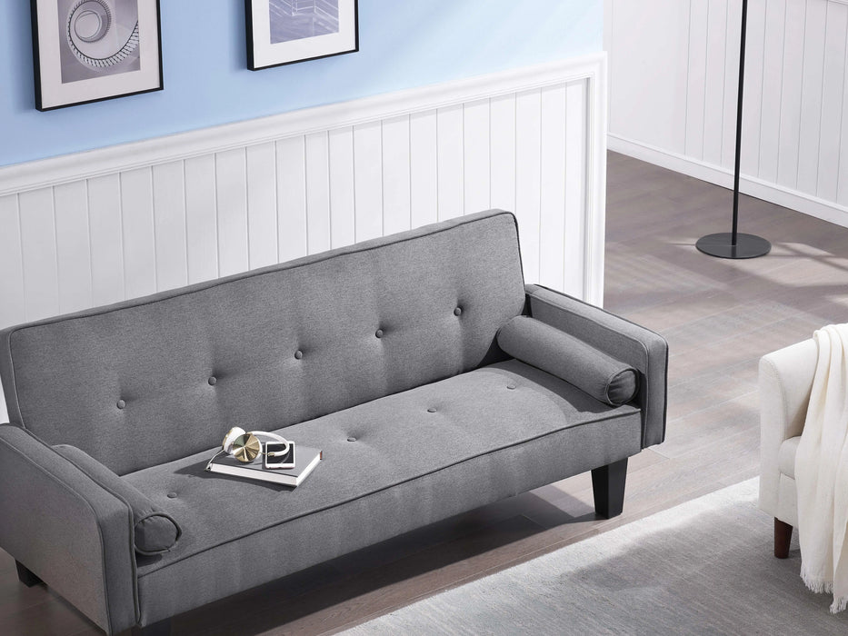 72" Futon Sofa Bed,Upholstered Folding Futon Fabric Couch,Recliner Twin Size Futon Bed Removable Armrests,Modern Sofa for