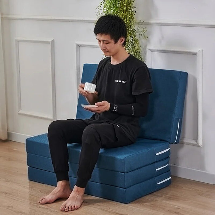 Four-fold thickened sponge mattress tatami lunch break student office single sleep removable and washable floor artifact