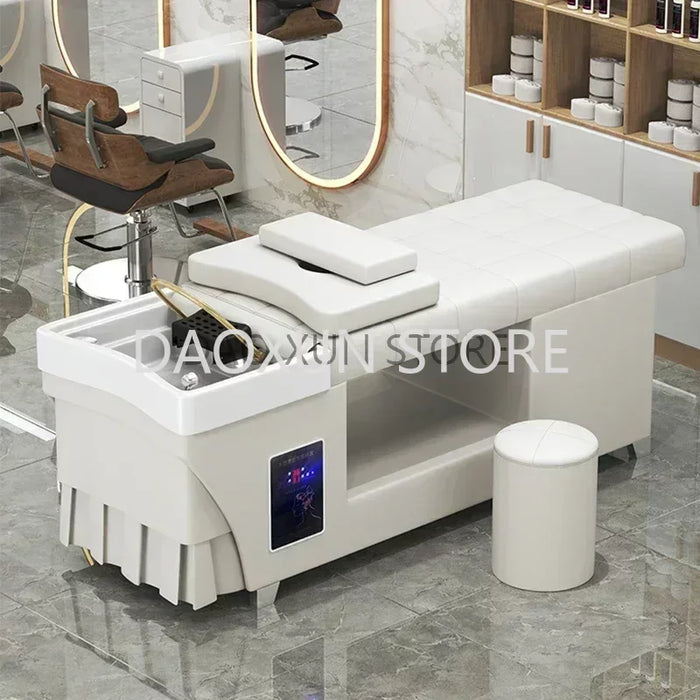 Japanese Head Spa Shampoo Chair Luxury Massage Fumigation Hair Salon Equipment Chair Stylist Lettino Massaggio Equipment MQ50SC