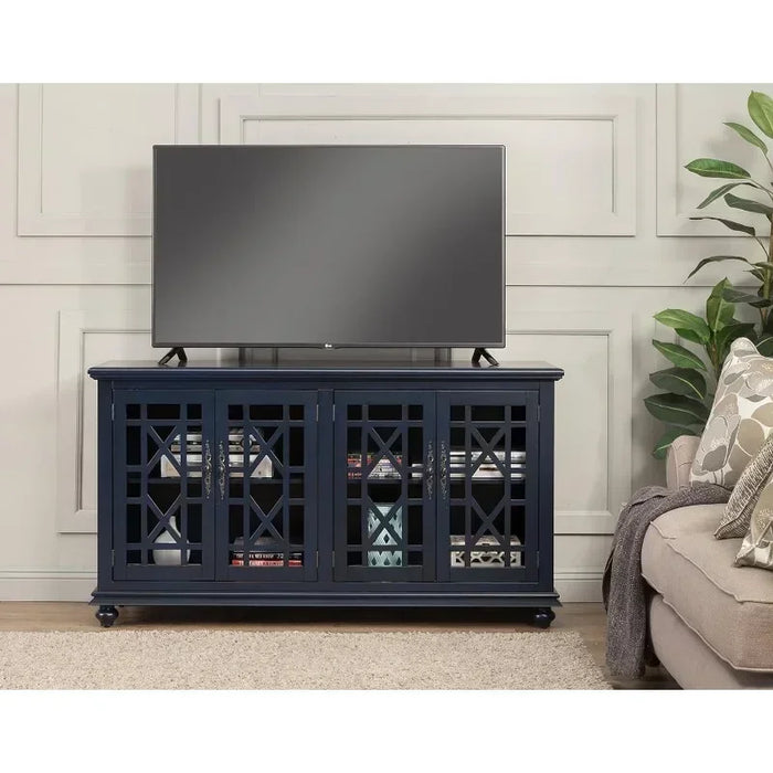 63" TV Stand, Catalina Blue Muebles Para El Hogar Tv Stand Living Room Furniture Cabinet