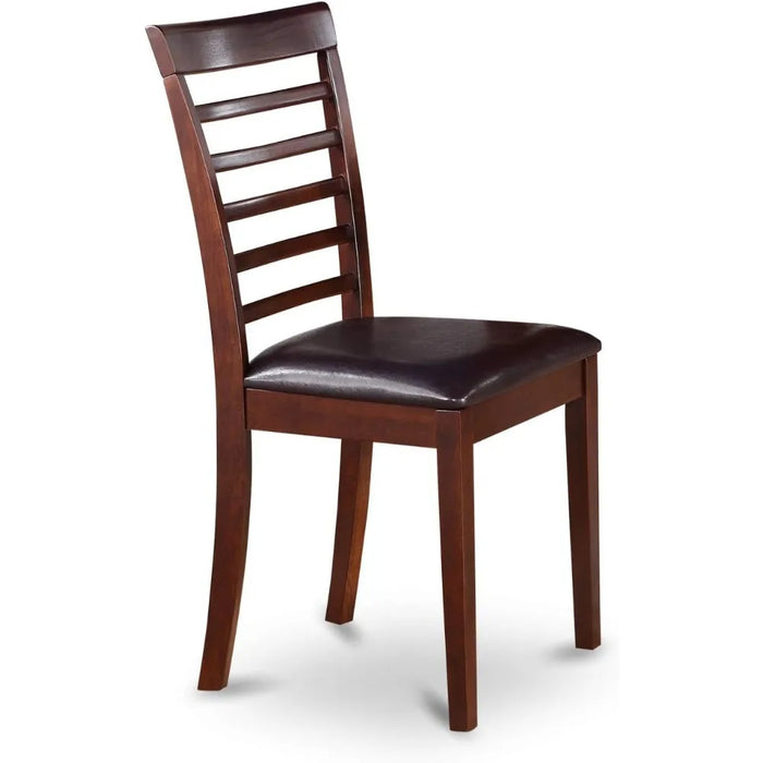 5 Piece Modern Set Includes a Round Wooden Table with Dropleaf and 4 Faux Leather Upholstered Dining Chairs, 42x42 Inch