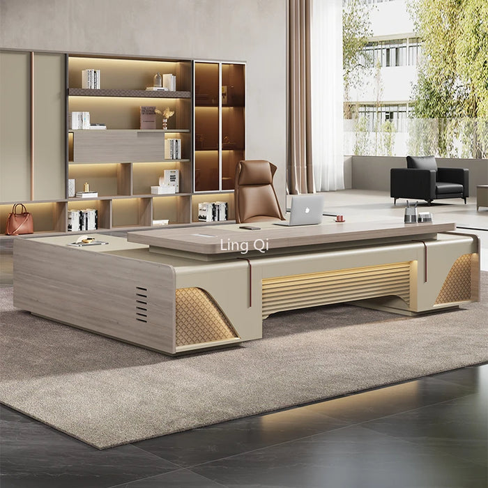 Luxury European Office Desk Reception Conference Boss L Shaped Computer Desks Executive Floor Mesa Escritorio Office Furniture