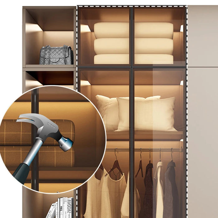 White Minimalist Closet Modular Nordic Hotel Living Room Unique Wardrobe Closet Indoor Wood Meuble Chambre Bedroom Furniture