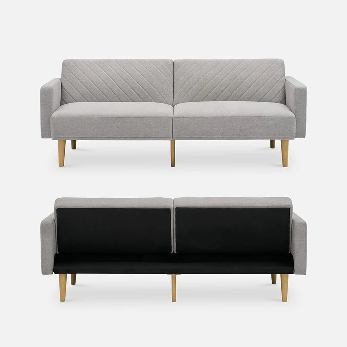 Sleeper Sofa, Loveseat, Mid Century Modern Futon Couch, Sofa Cama, Couches for Living Room (Light Gray Fabric, Futon)