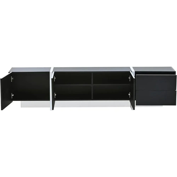 Modern White and Black Modern Rectangular Design Tv Cabinet Suitable for TVs Below 80 Inches Tv Stand Living Room Furniture Home