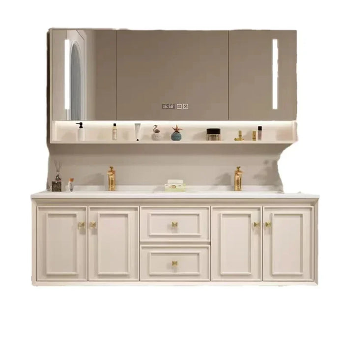 American Modern Bathroom Sink Cabinet Simple Smart Ceramic Integrated Washbasin Mirror Cabinets Combination Home Furniture