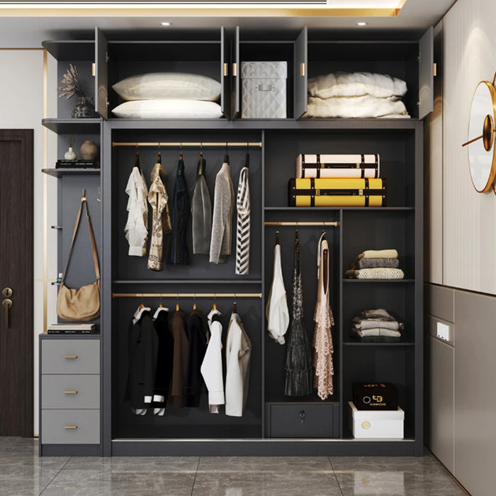 Luxury Drawers Wardrobe Organizer Storage Sliding Door Underwear Wardrobe Bedroom Glass Clothing Racks Penderie Furniture