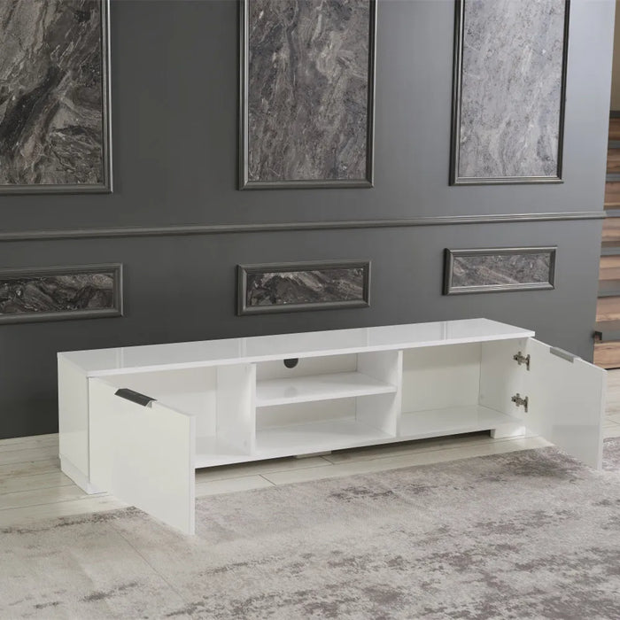 TV Stand Wall Unit Set TV Board – Cabinet with Two Doors  in Modern Design  Living Room Furniture TV Table Home Furnishings