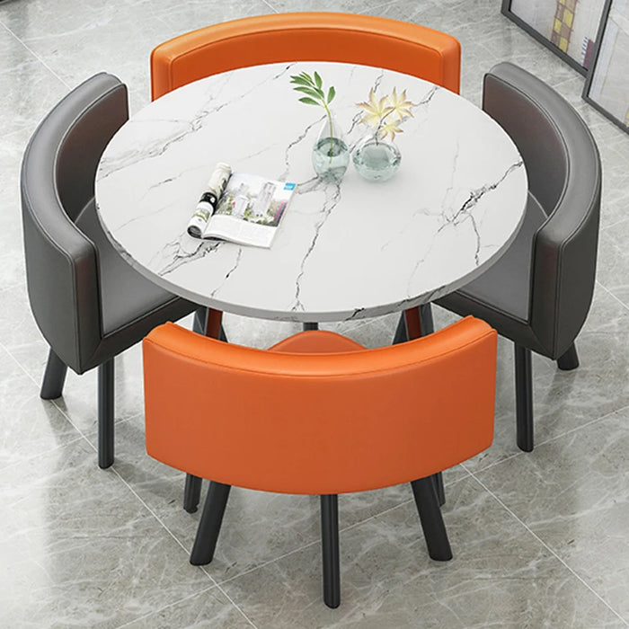 Simple Dining Room Sets Reception Desk Chair Combination One Four Chairs Office Leisure Round Mesas De Jantar Kitchen Furniture