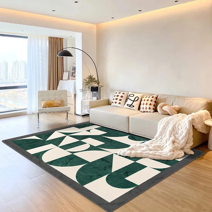 Abstract Pattern Large Area Living Room Decorative Carpets Green Minimalist Bedroom Bedside Carpet Minimalist Creative Art Rugs