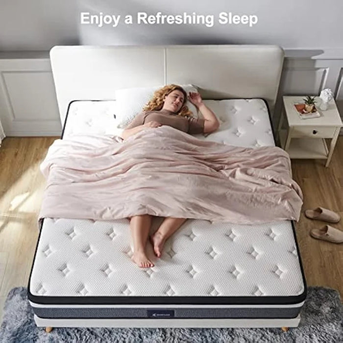 S SECRETLAND Queen Mattress, 12 Inch Cooling-Gel Memory Foam and Individually Pocket Innerspring Hybrid Mattress, Queen Bed Matt