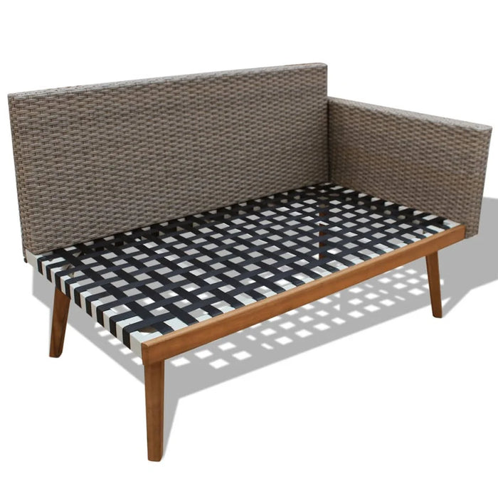 4 Piece Patio Lounge Set with Cushions Poly Rattan Gray B Outdoor Table and Chair Sets Outdoor Furniture Sets